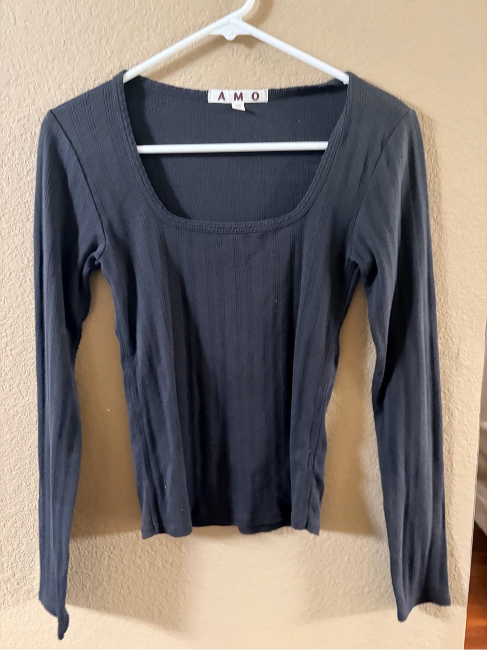 AMO Long Sleeve Rib T-Shirt Vintage black /XS